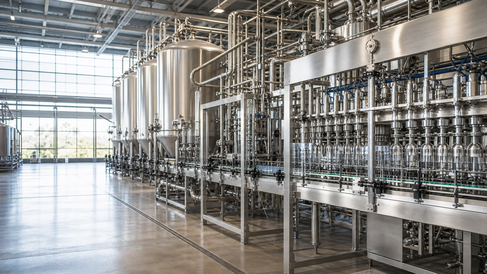 Modern hygienic food and beverage processing equipment