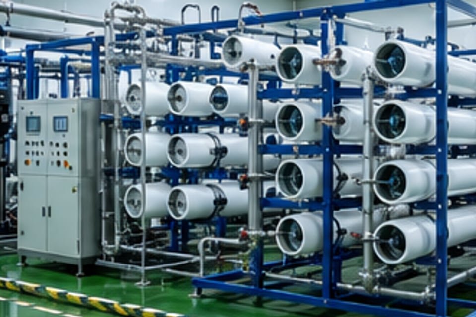 Industrial reverse osmosis membrane vessel skid and control cabinet