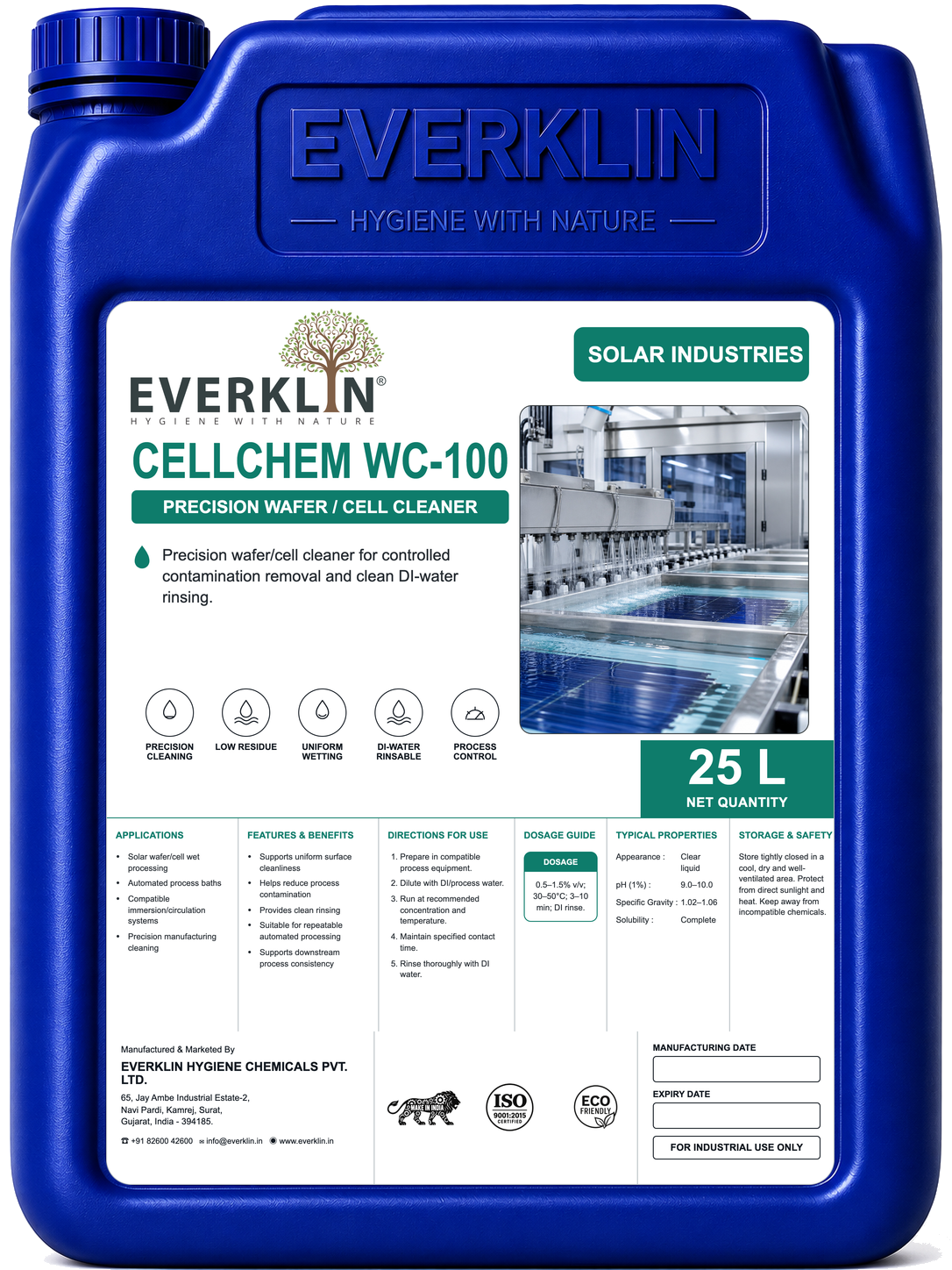 CellChem WC-100 Everklin product pack