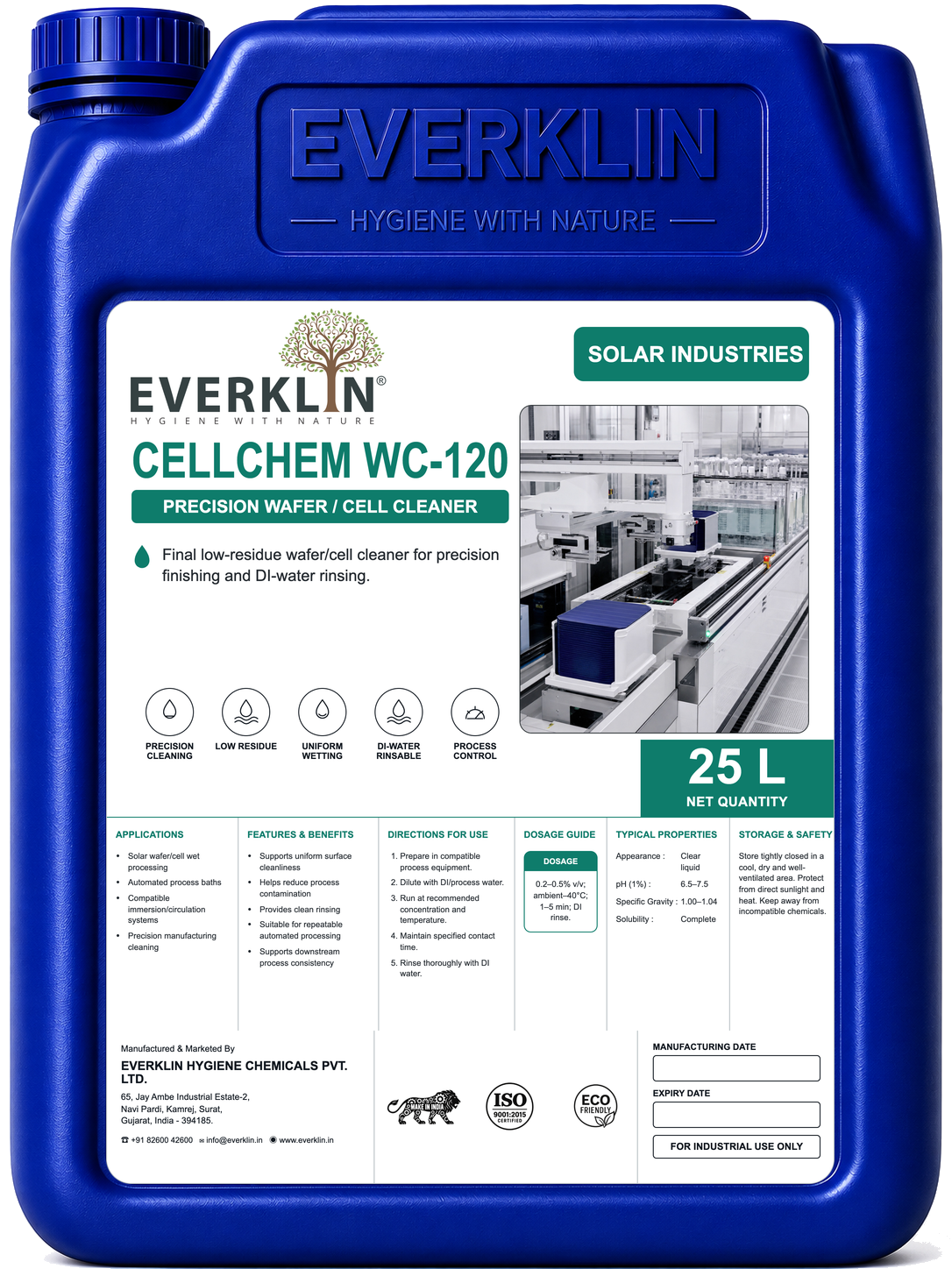 CellChem WC-120 Everklin product pack