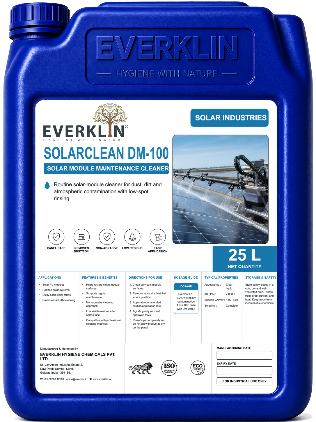SolarClean DM-100 Everklin product pack