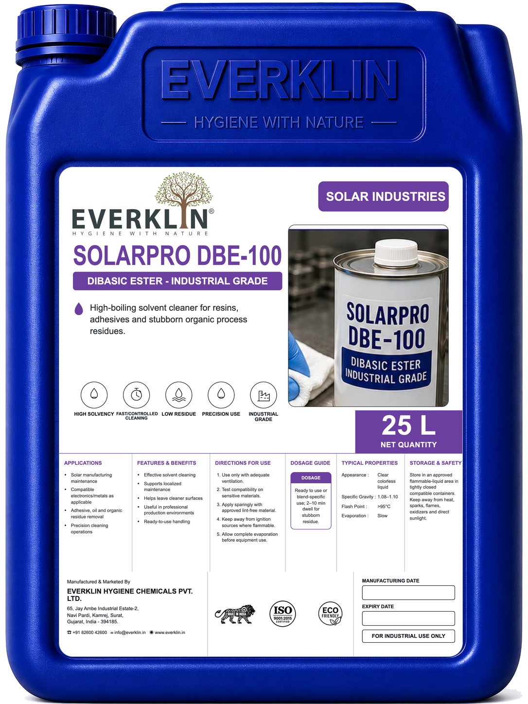 SolarPro DBE-100 Everklin product pack