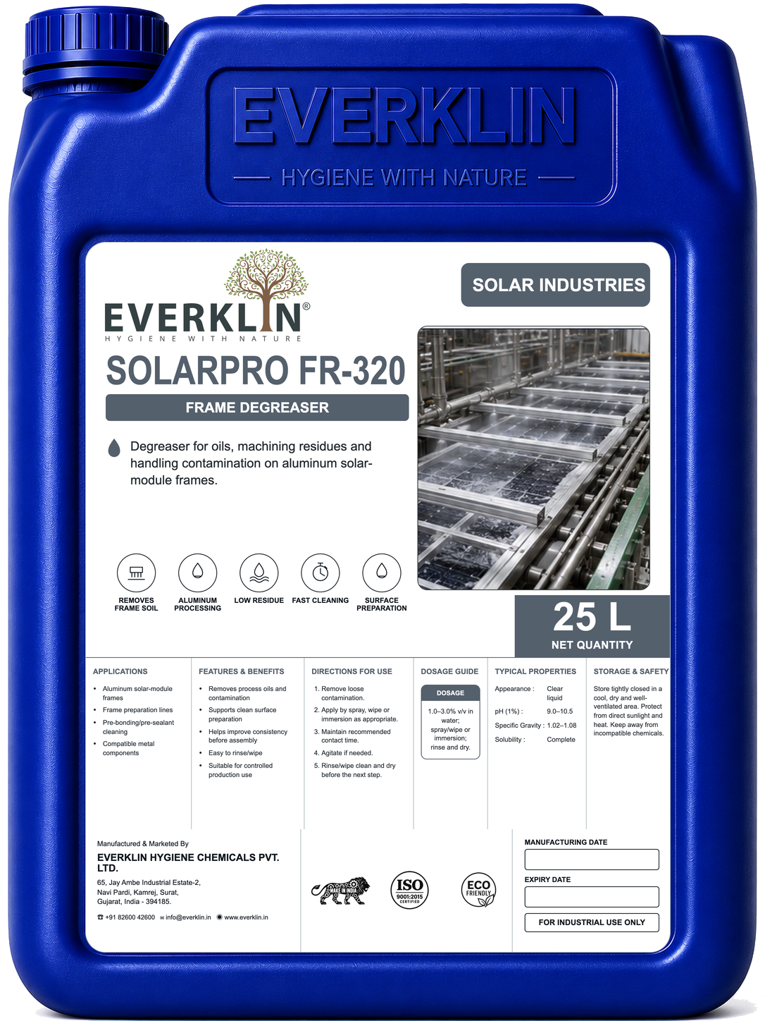 SolarPro FR-320 Everklin product pack