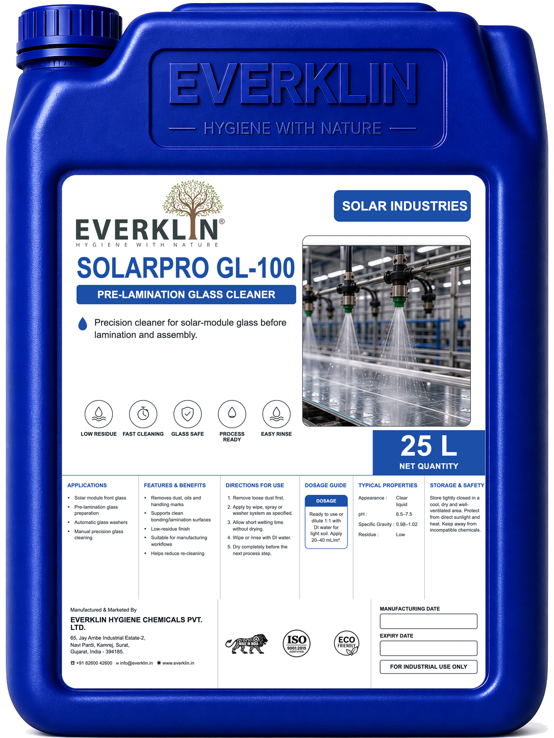 SolarPro GL-100 Everklin product pack