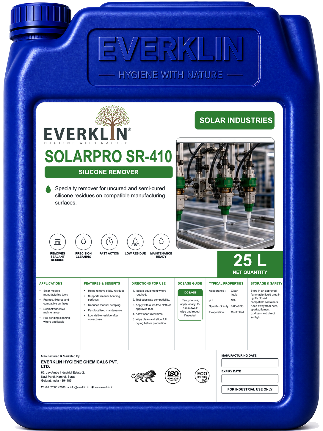SolarPro SR-410 Everklin product pack