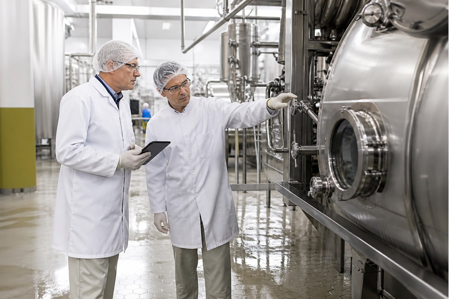 Food and beverage processing plant sanitation and CIP cleaning
